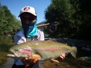 Eben, Otto and Andrew fly fishing Slovenia July, rainbow S